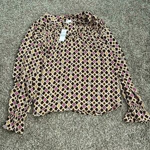 Pink and Brown Blouse